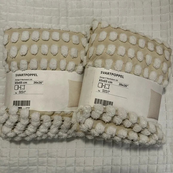 NWT IKEA Svartpoppel Textured Cream Pillow shams, sz 26 x 26 euro - Picture 4 of 4